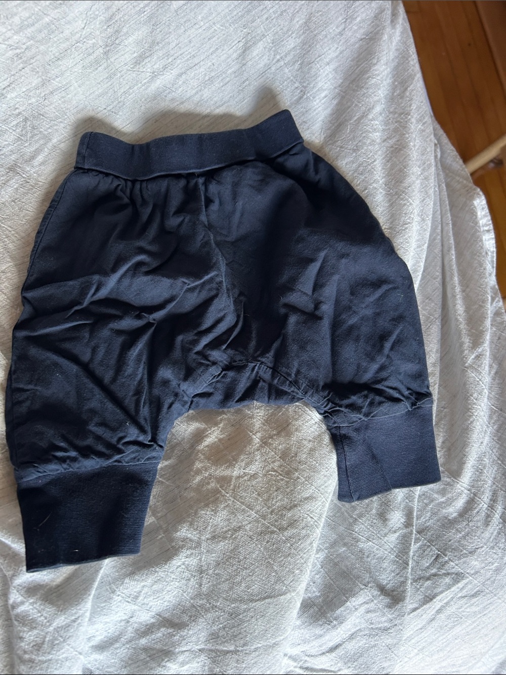 Infant Bout’Chou Black Drop-Crotch Jogger Pants